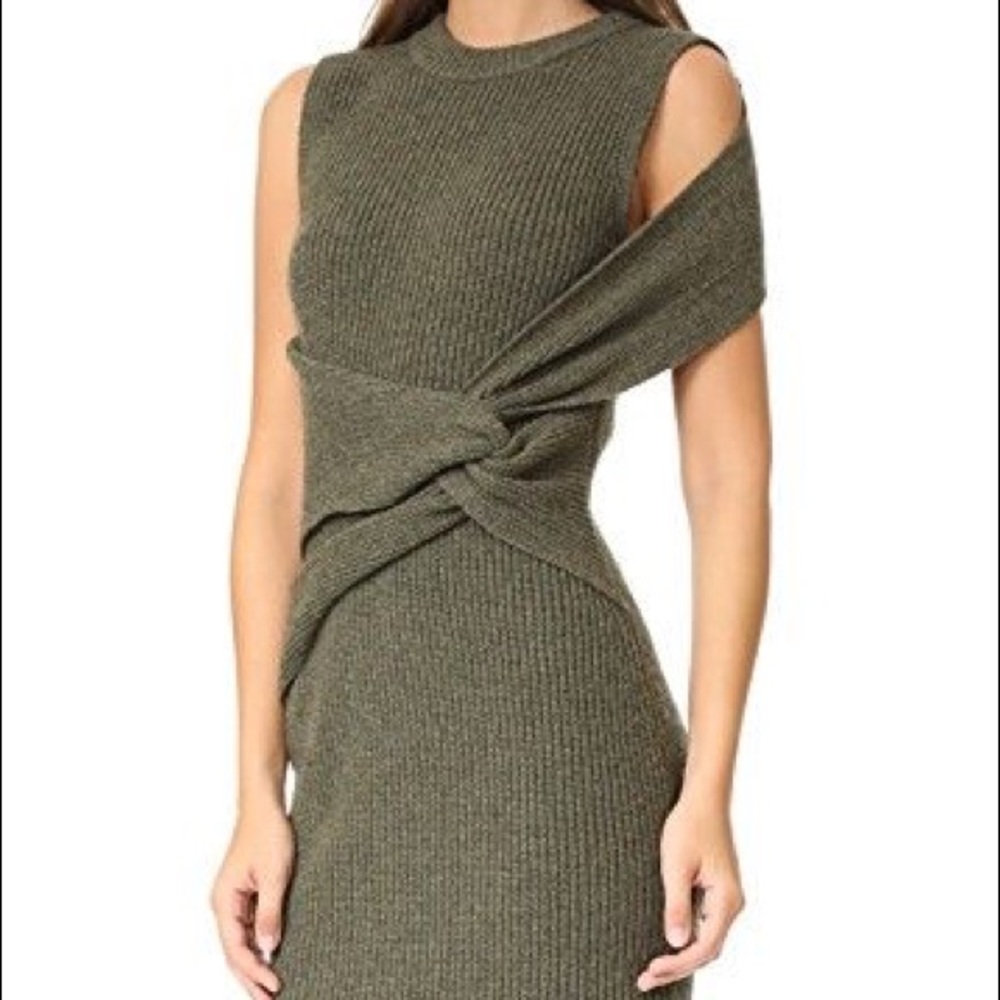 3.1 Phillip Lim Draped Wool Twist Tank Dress